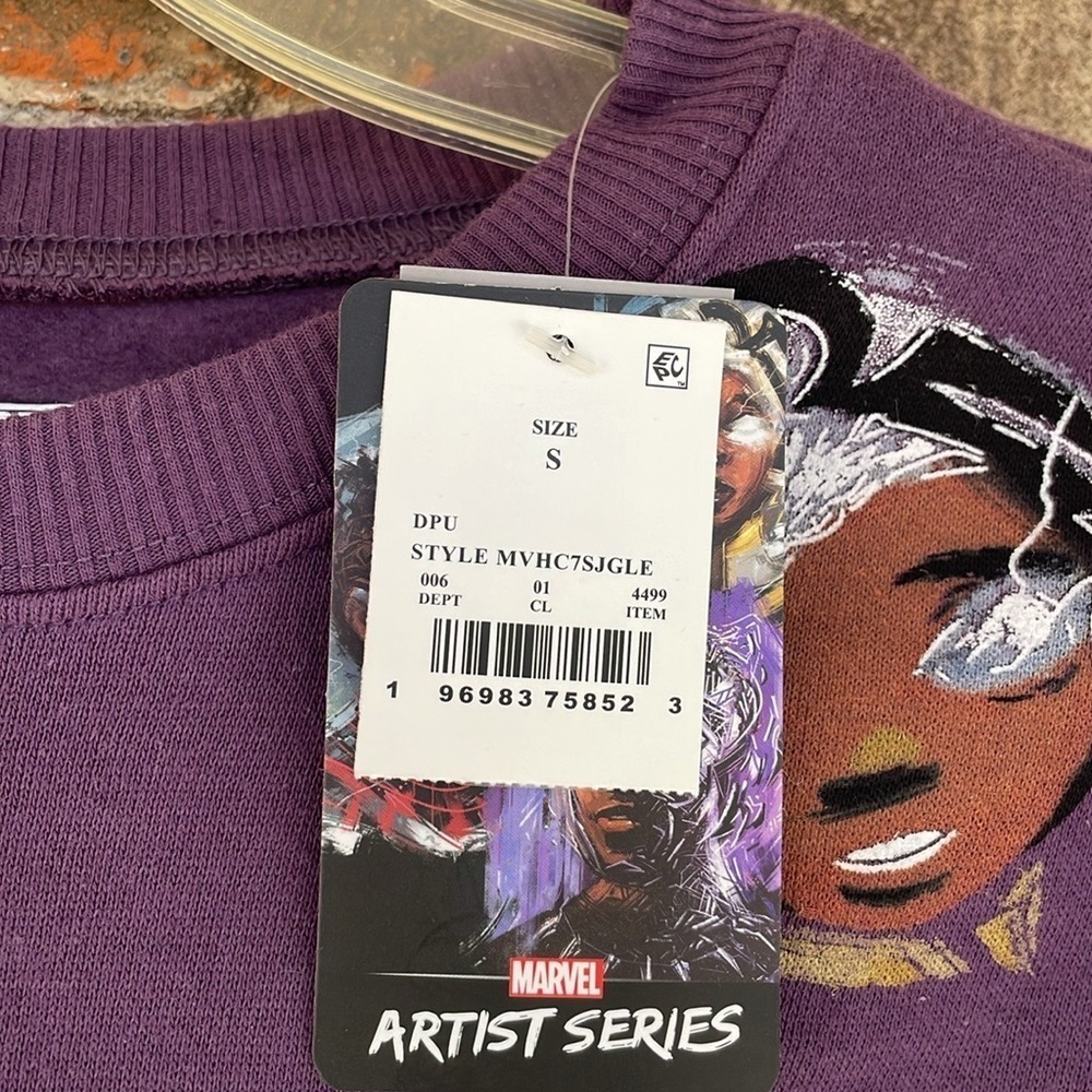 Marvel Black Panther Artist Series Purple‎ Cropped Sweatshirt - Picture 2 of 9